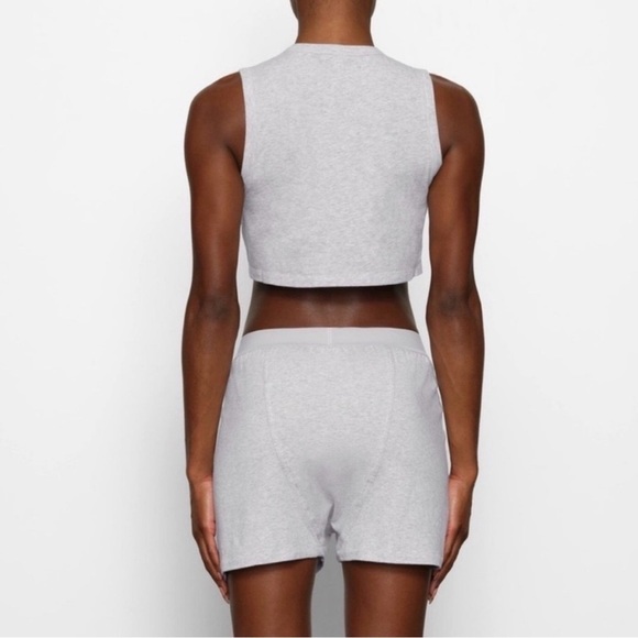 Skims Boyfriend Loose Boxer Light Heather Grey XXS - Picture 2 of 12